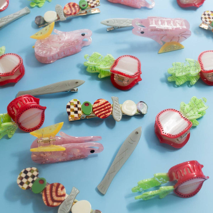 Hors D’oeuvre Appetizer Multicolor Alligator Hair Clip