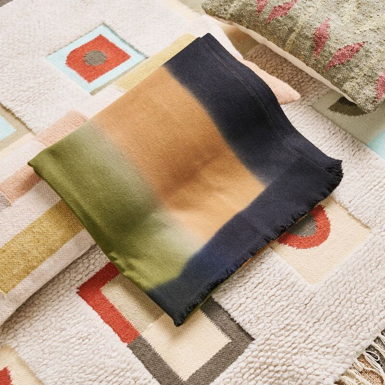 Olyv Green Hand Spun Merino Handloom Throw