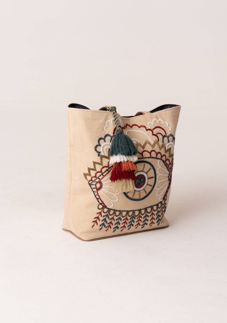 Bohemian Beaded Evil Eye Tote Bag