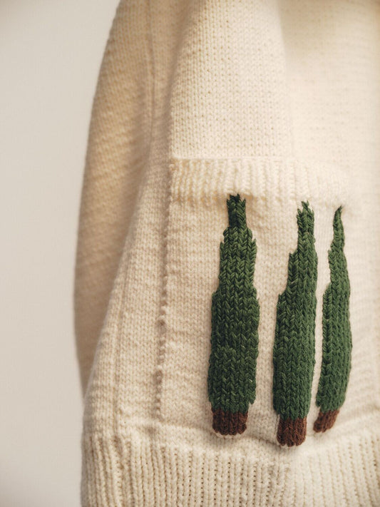 Hand Knitted White Cardigan