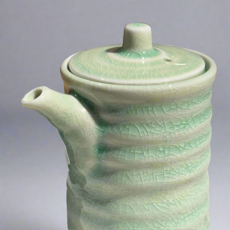 Celadon Ribbed Soypot