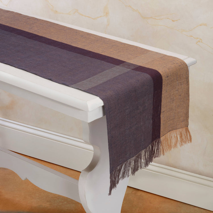 Linen Runner | Handwoven Wild Rice | Fair Trade: 14"x90"