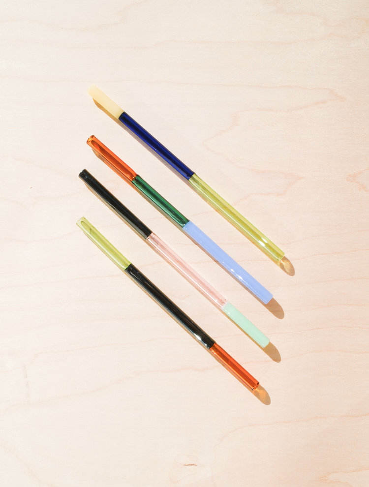 Handmade Multicolor Glass Straws | Random Colors!