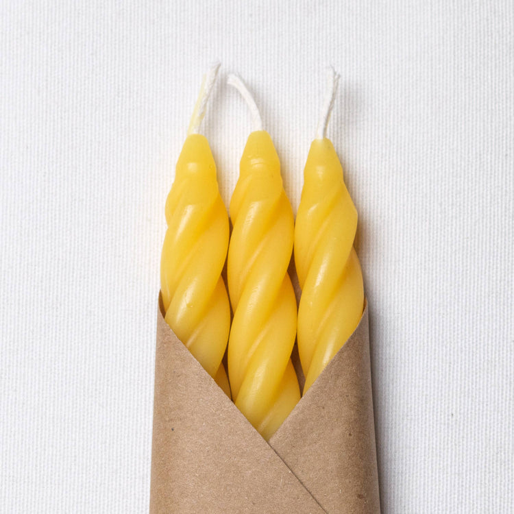 Pure Beeswax Spiral-Set of 3