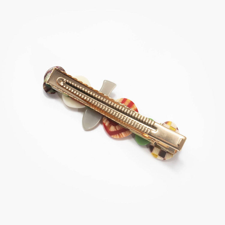 Hors D’oeuvre Appetizer Multicolor Alligator Hair Clip