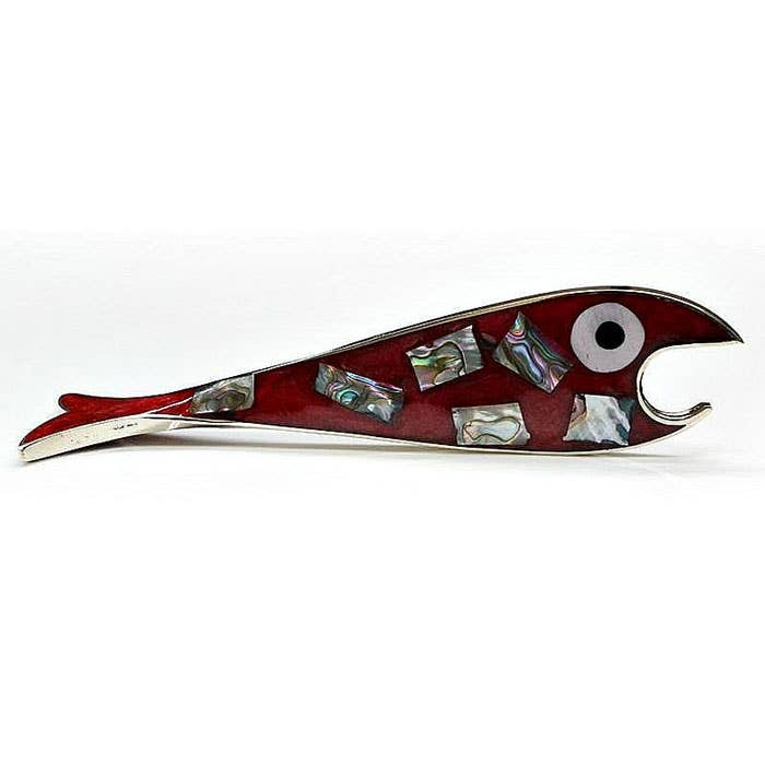 Red Pacific Abalone Table Top Mariner's Fish Bottle Opener