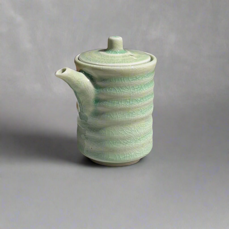 Celadon Ribbed Soypot
