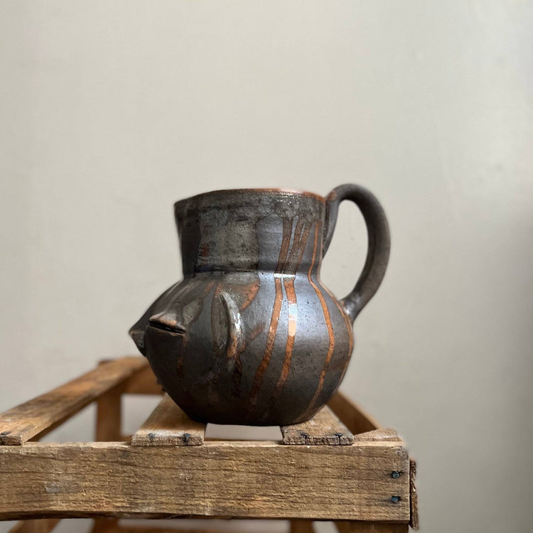 Taller Coatlicue - Erupted Cara Zapoteca Jar - Cave Mud Clay: 1 Liter / 33 Ounces