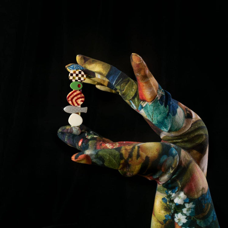 Hors D’oeuvre Appetizer Multicolor Alligator Hair Clip