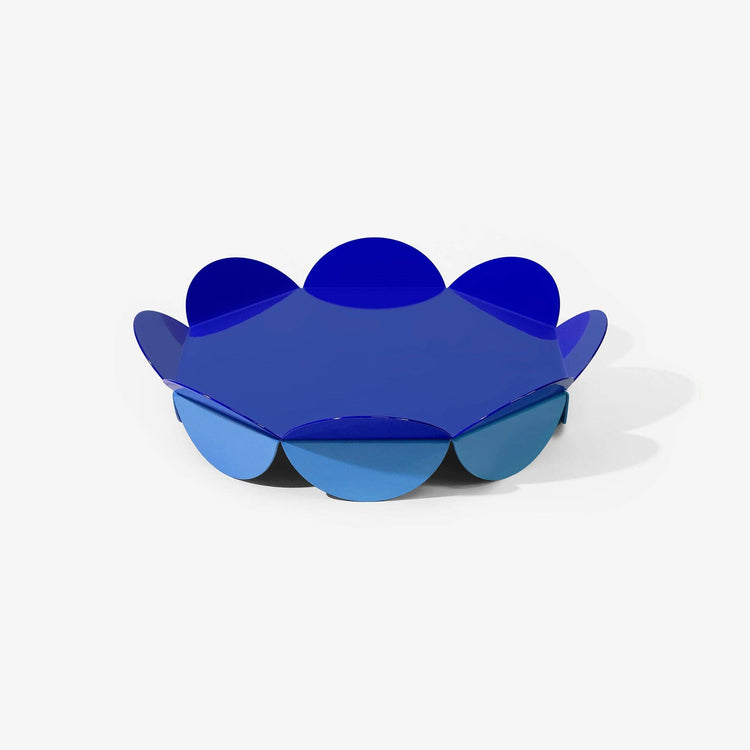 Flower Serving Stand M – Sculptural & Glossy: Blue