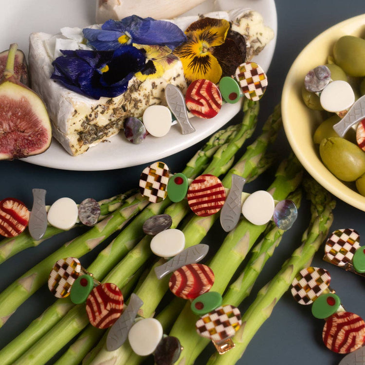 Hors D’oeuvre Appetizer Multicolor Alligator Hair Clip