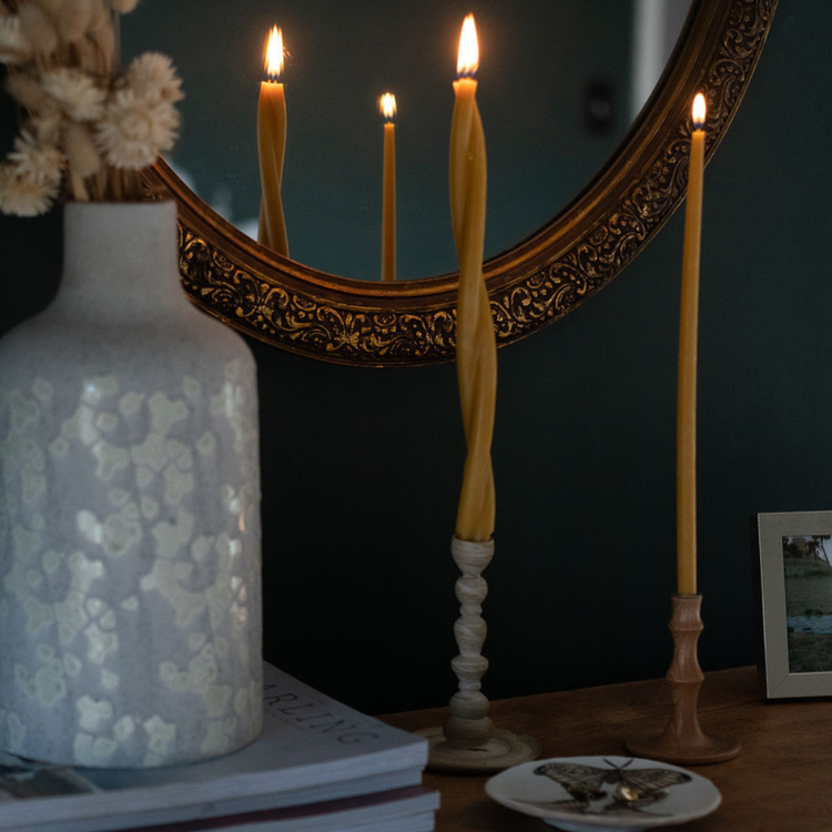 Beeswax Taper: Twin Flame (Single)
