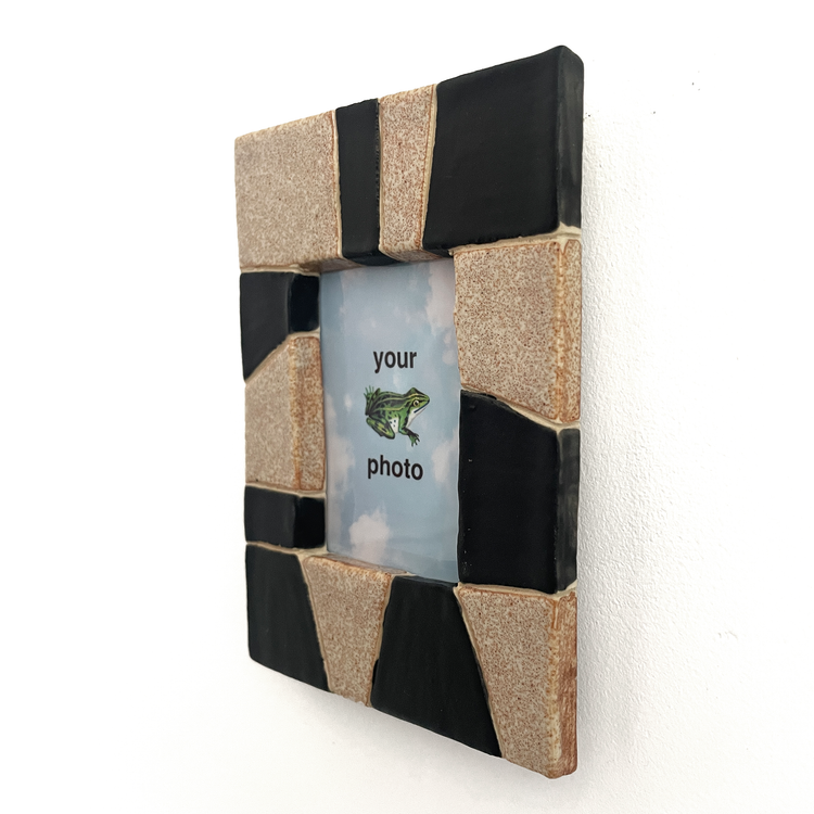 Black and White Stripes Instax Magnetic Picture Frame