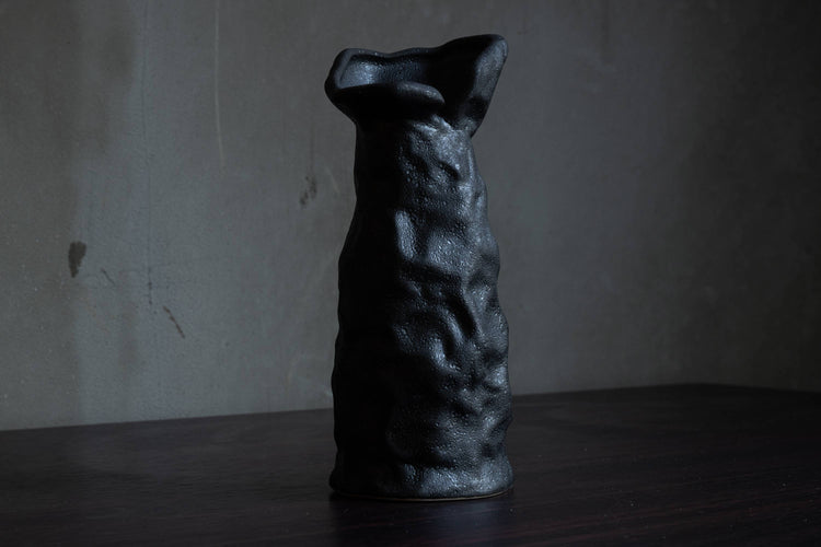 Flower vase "Iwao" | Seto porcelain black color