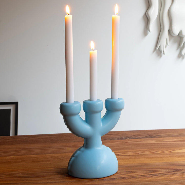 Candelabra 'ERIC' Sky Blue