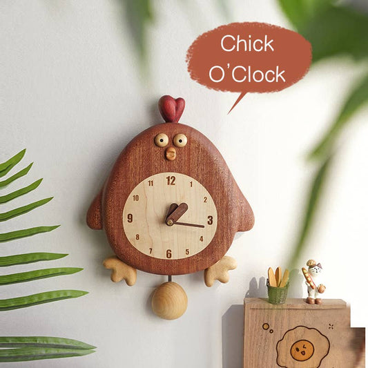 Chick-a-Tick Clock - Handmade Wooden Wall Clock