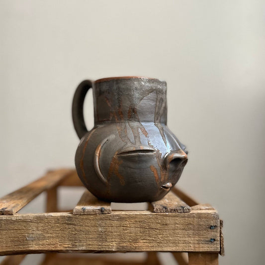 Taller Coatlicue - Erupted Cara Zapoteca Jar - Cave Mud Clay: 1 Liter / 33 Ounces