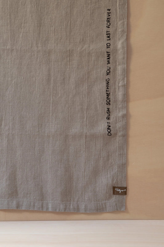 Last Forever Hand Embroidered Linen Table Runner