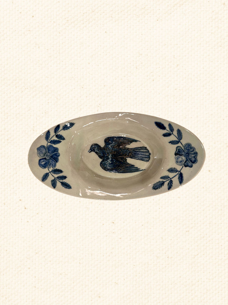 Dove and rose dish