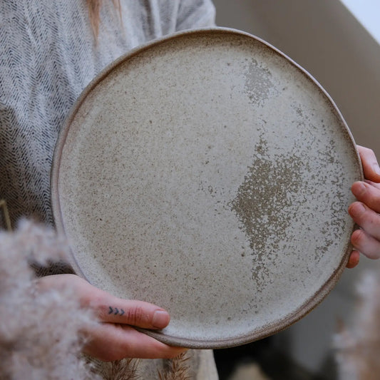 Handmade Plate, Slab-Rolled, Stoneware