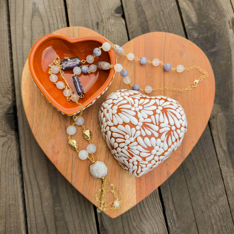 Brick and White Heart Box