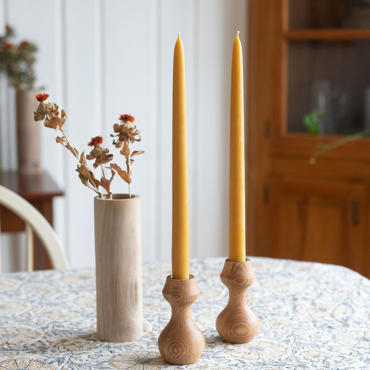 Beeswax Taper - 12" Hand Dipped