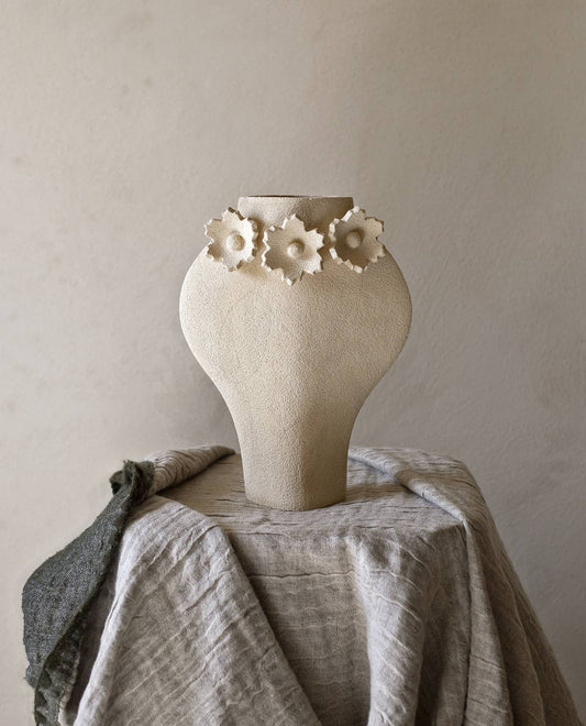 Ceramic Summer Vase 'Sculptural Flowers - Dal'