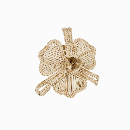 Orchid Iraca Napkin Ring - Straw Raffia Tableware: Mustard