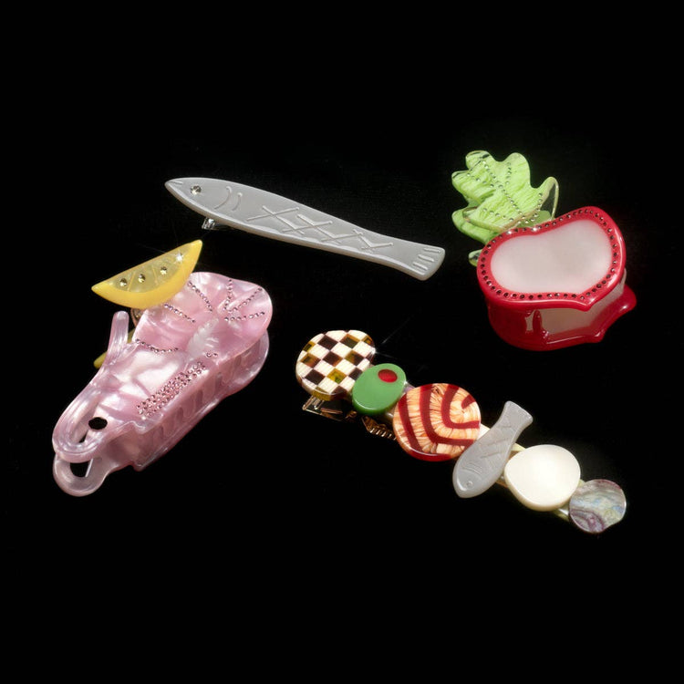 Hors D’oeuvre Appetizer Multicolor Alligator Hair Clip