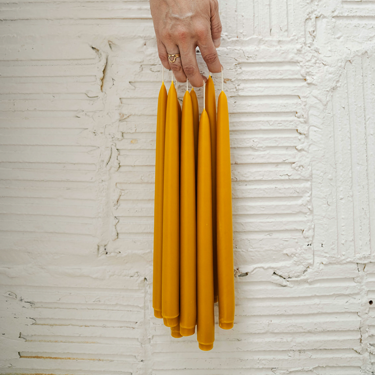 Beeswax Taper - 12" Hand Dipped