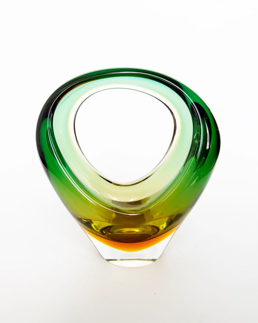 Murano Stretch Basket Green Amber Ombre