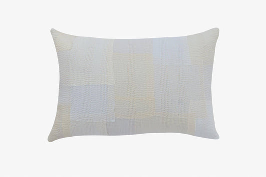 Mosaic Fray Handmade Kantha Pillow - Cauliflower