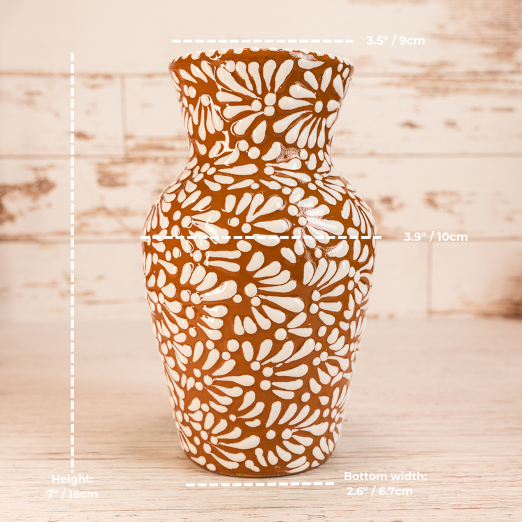 Our Roots Vase - Florero: Brick  & White