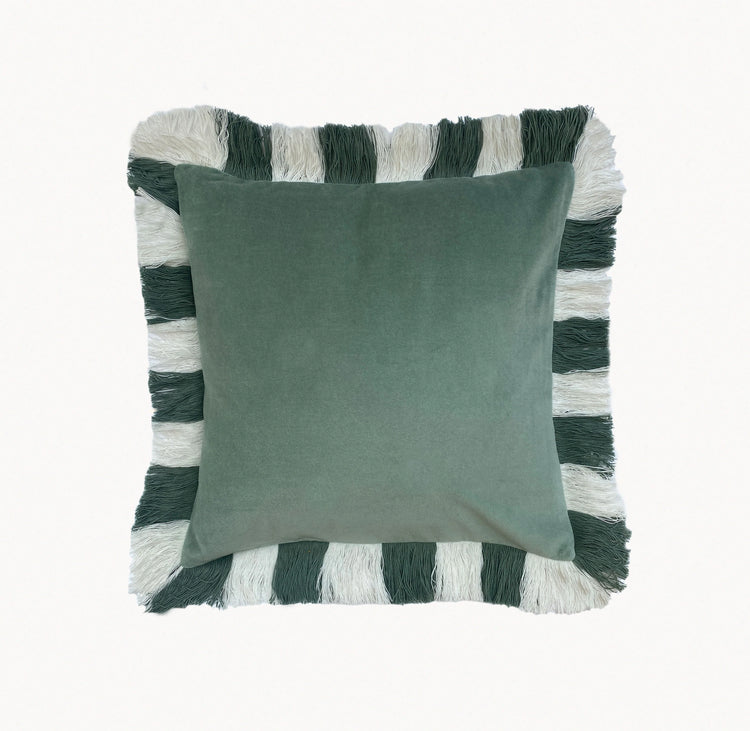 Sea Green Velvet Cushion Cover