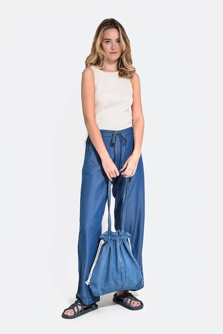 Denim sack bag