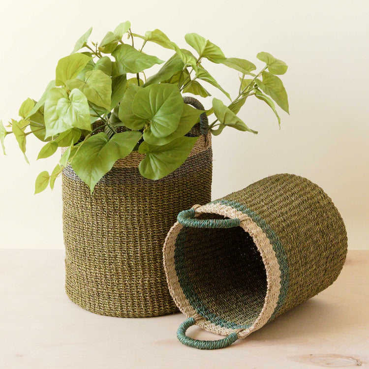 Olive Baskets with Handle, Set of 2