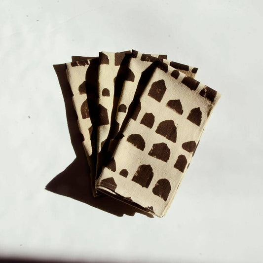 Block print Indian Cloth Table Napkins  (Set of 4) - Baoli