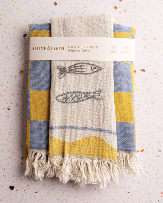 Sardine - Hand Stitched Kitchen Towel