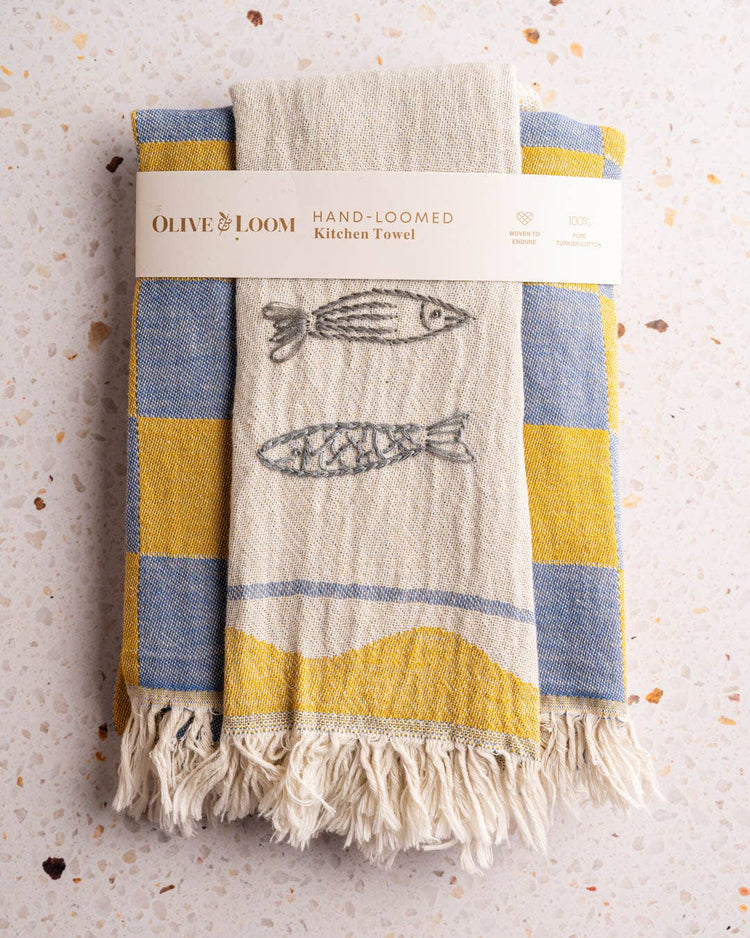 Sardine - Hand Stitched Kitchen Towel