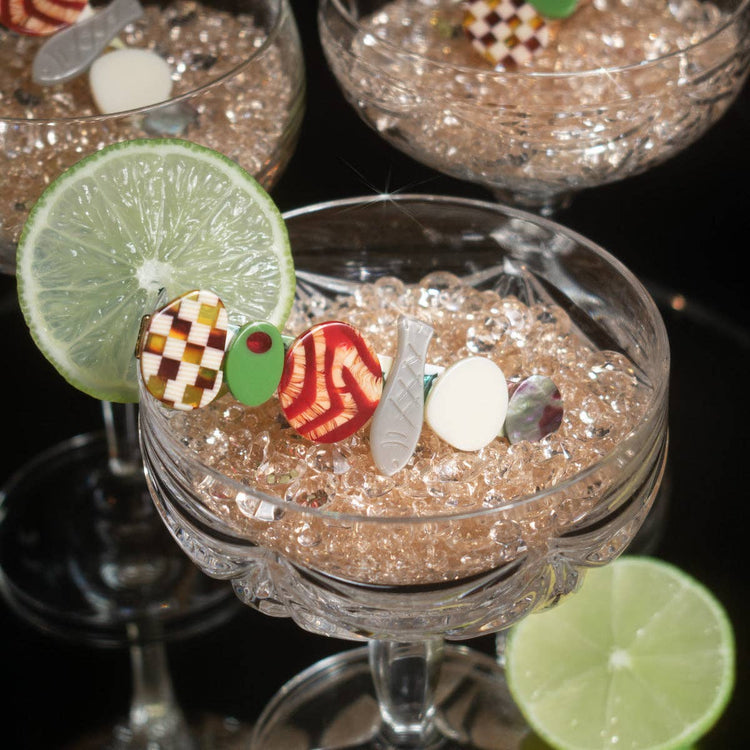 Hors D’oeuvre Appetizer Multicolor Alligator Hair Clip