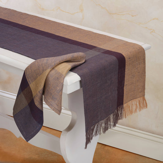 Linen Runner | Handwoven Wild Rice | Fair Trade: 14"x90"