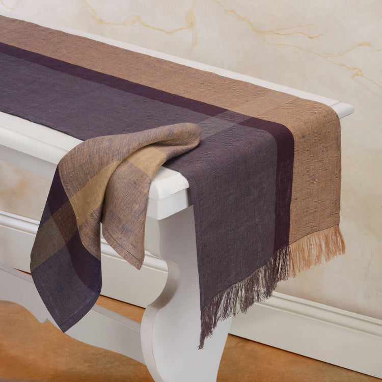 Linen Runner | Handwoven Wild Rice | Fair Trade: 14"x90"