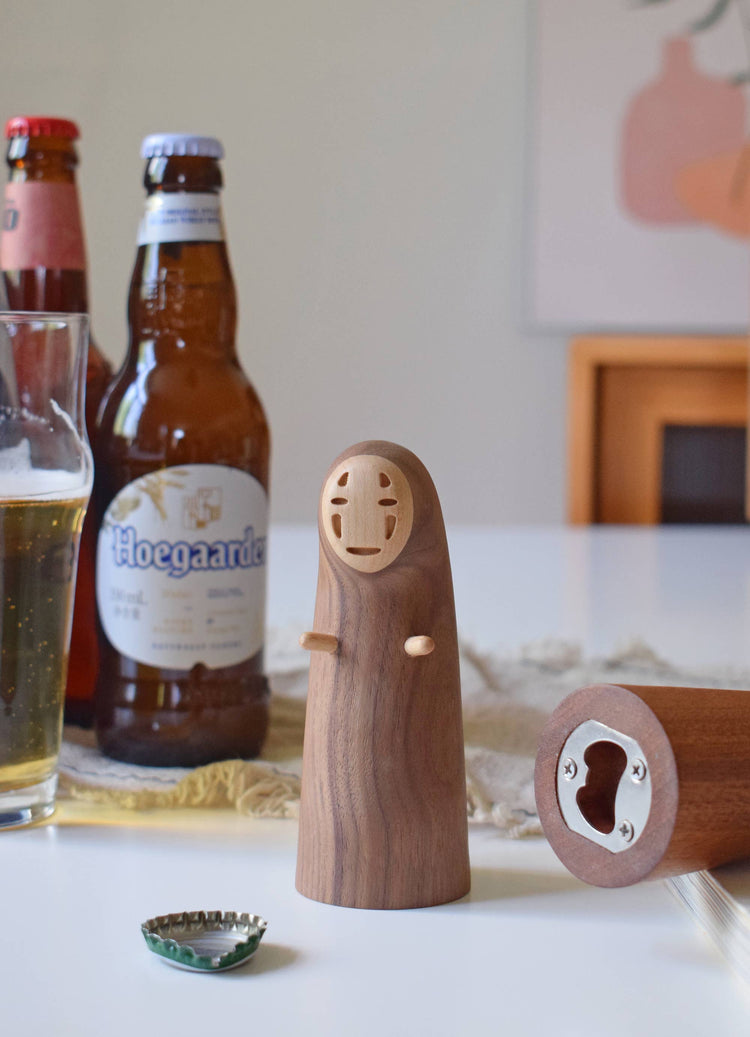 No-Face Bottle Opener - Handcrafted in Black Walnut/Sapele: Sapele