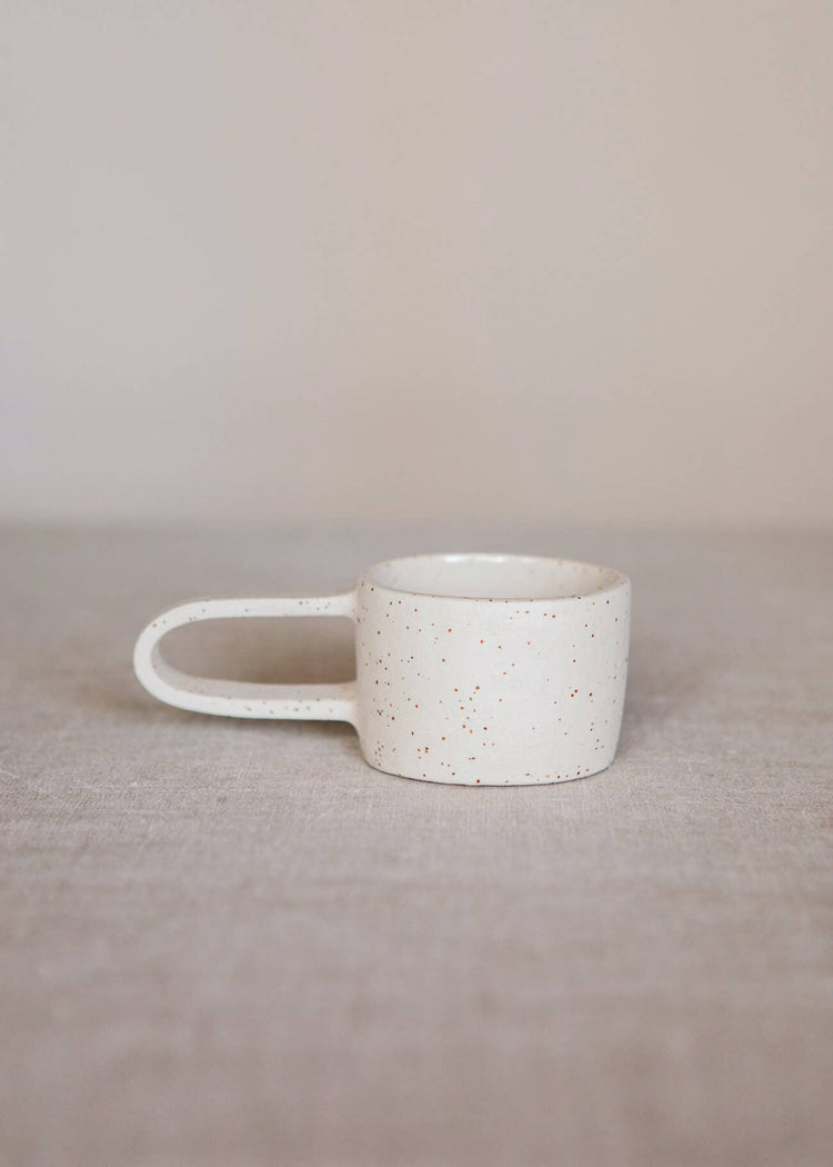 ceramic latte mug with large handle: Pink