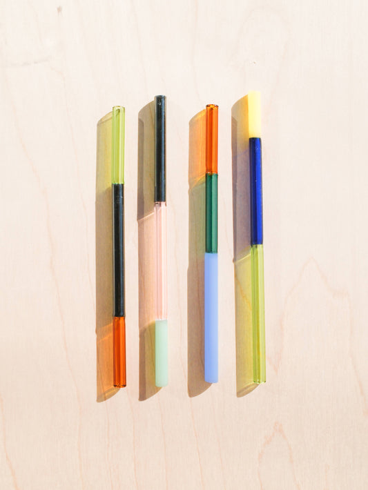 Handmade Multicolor Glass Straws | Random Colors!