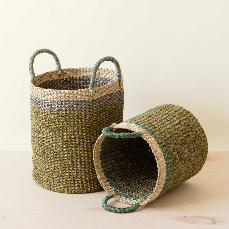 Olive Baskets with Handle, Set of 2