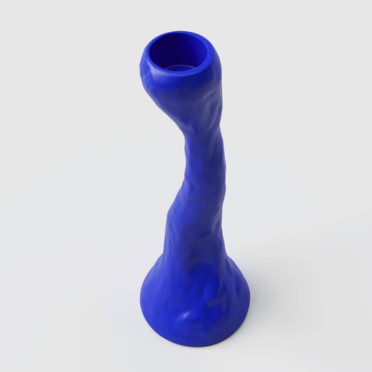 Hilma Tall Blue Porcelain Candle Holder