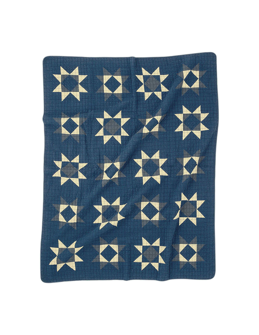 BasShu Patchwork Quilt Blanket - Navy