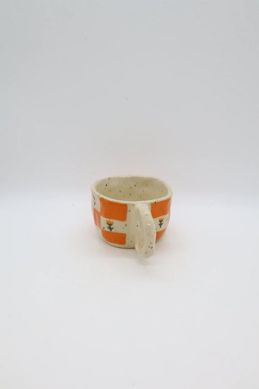 Orange Checkered Small Art Mug