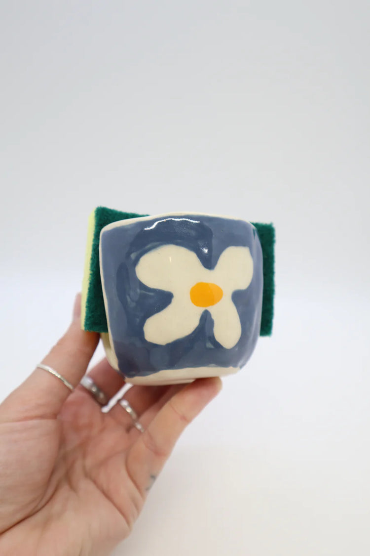 Blue Flower Sponge Holder